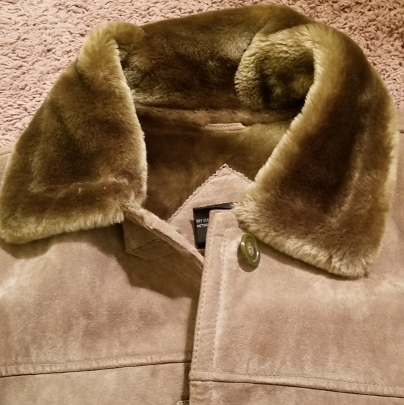 EUC Olive Green Suede Coat - Picture 3 of 7